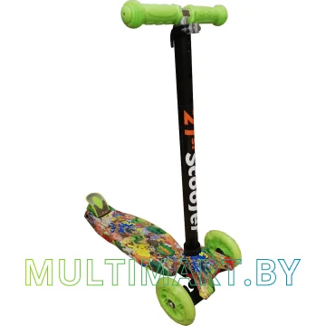 Самокат 21st Scooter Maxi GRL 036Z3 салатовый, прозрачные колёса